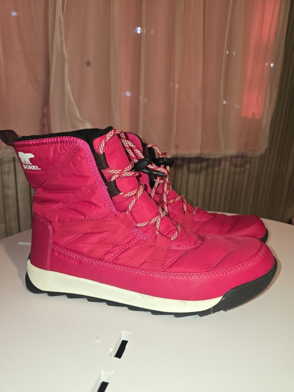 Sorel Women's Bright Pink Insulated Lace-Up Winter Boot